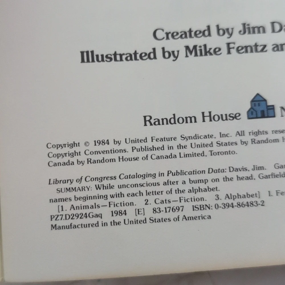 Garfield A to Z Zoo Small Paperback Book Jim Davis‎ Random House 1984
